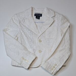 Ralph Lauren Kids Cream Eyelet Blazer